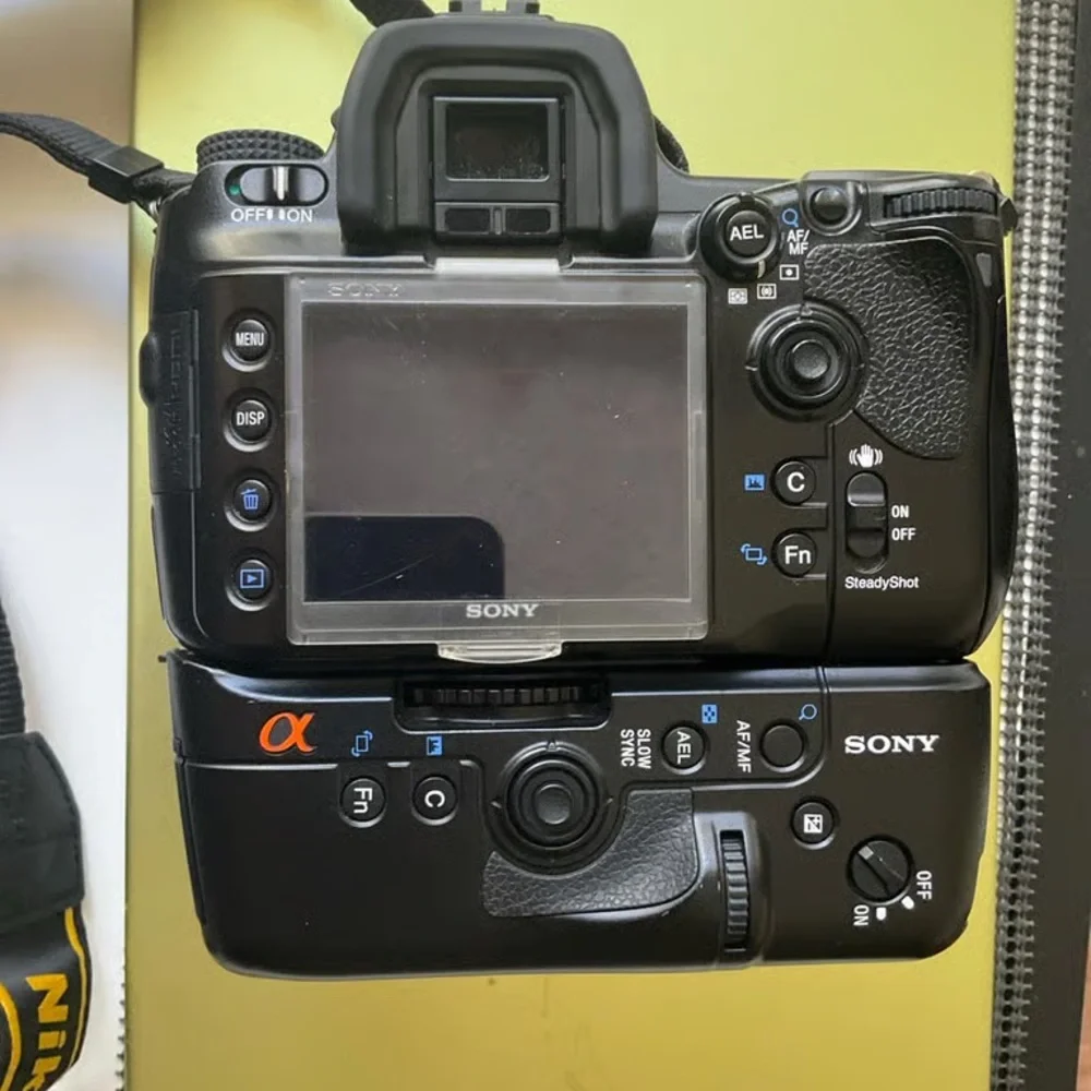 Sony Black Camera Body with Orange Accent